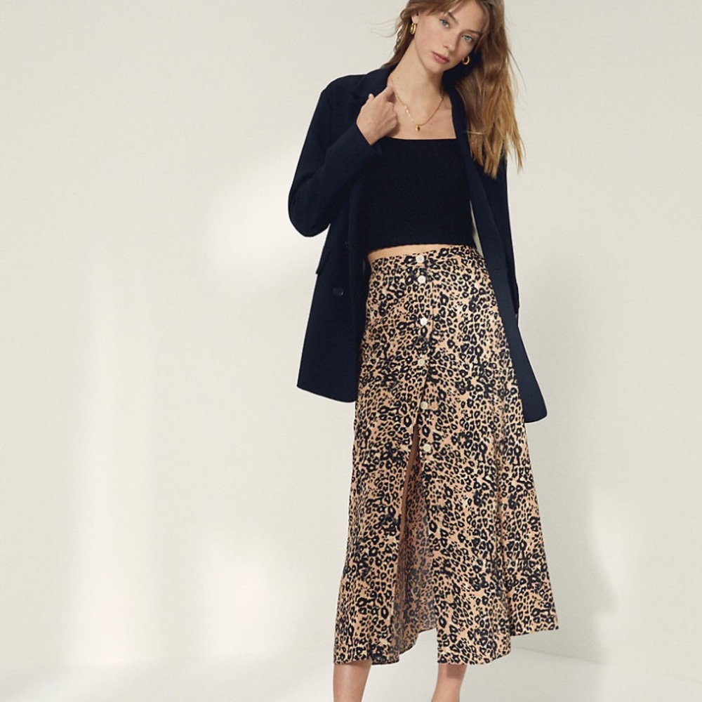 Aritzia Wilfred Amelie Leopard Skirt